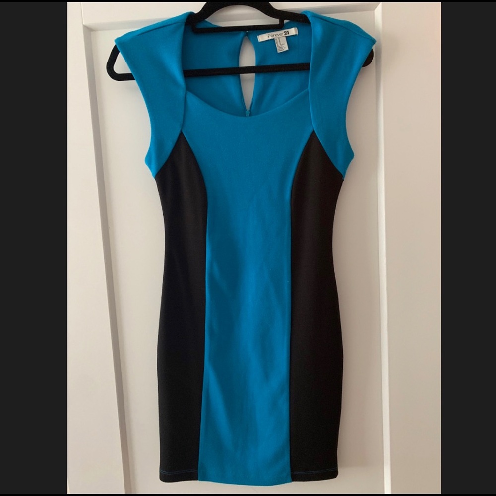 Forever 21 blue/black bodycon dress